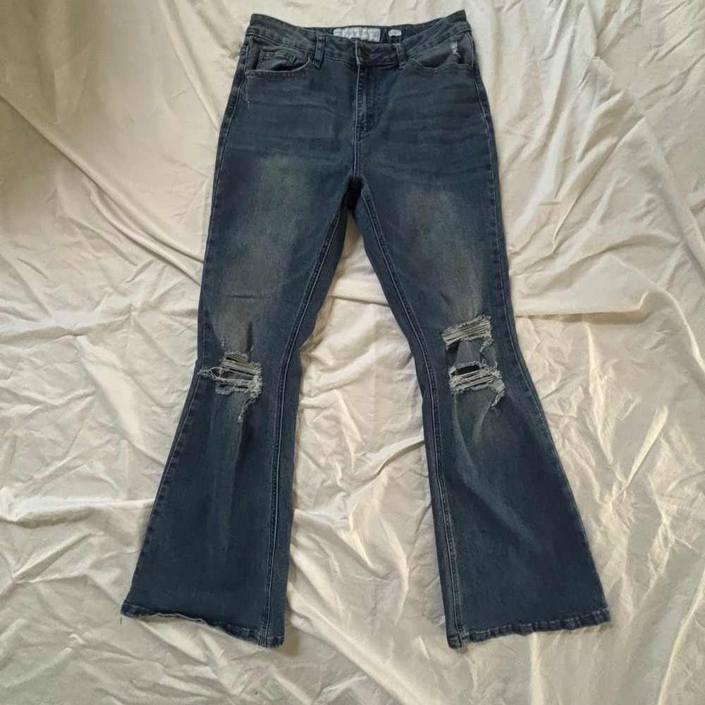 Indigo‎ Rein Distressed Curvy Jeans Size 11 Flare Denim jeans